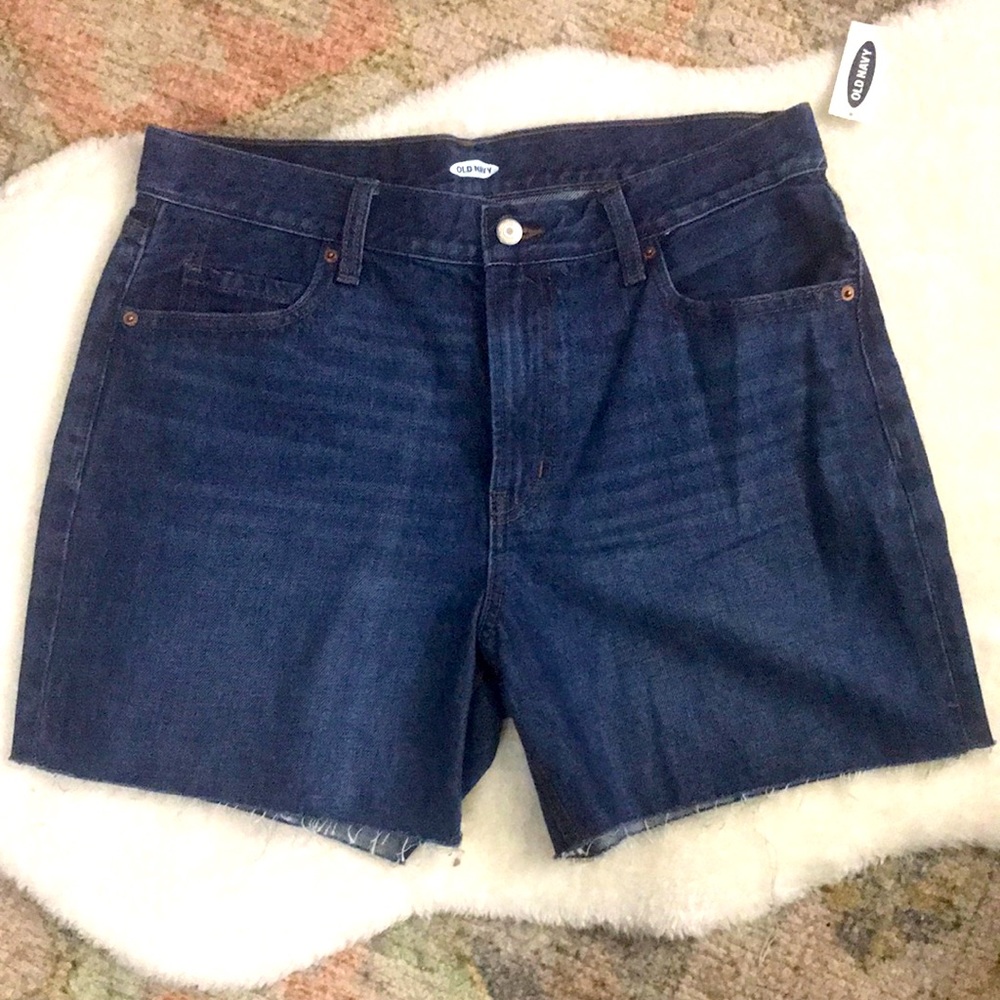 🆕NWT* OLD NAVY CUT-OFF JEAN SHORTS SIZE 10 Dark wash
